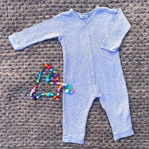 Gray Splendid Waffle Snap Onesie 6-12 MTHS